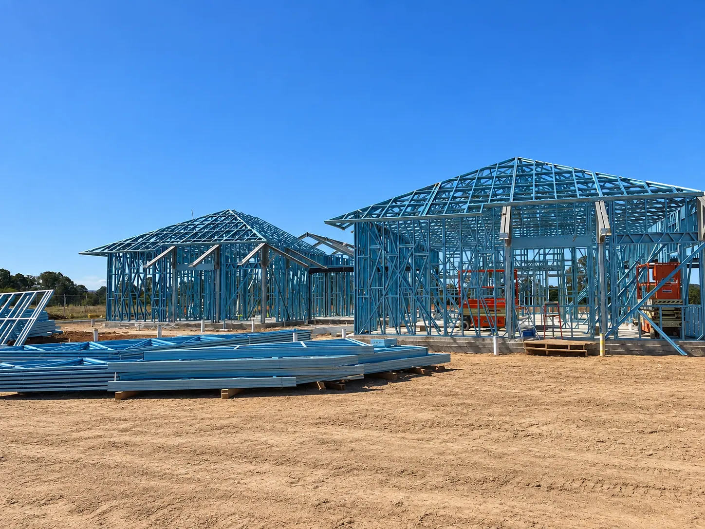 Steel frame going up on an Archon construction site
